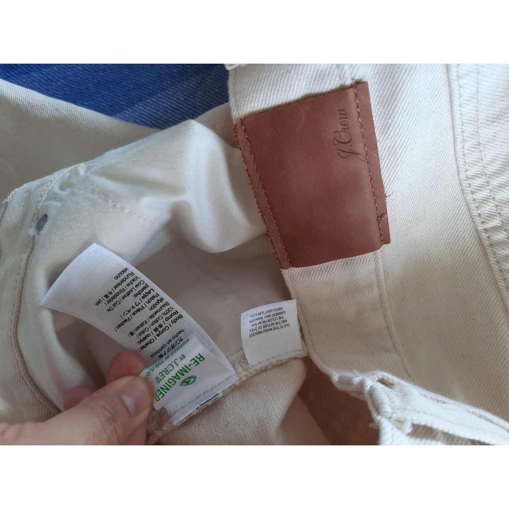 J.Crew Slouchy Boyfriend Jeans Cream Off-White Straight Leg Size 28 Re-Imagined - Picture 4 of 9